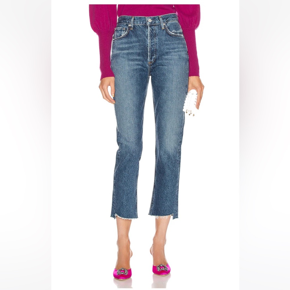 Agolde Riley High Rise Straight Crop jeans in Disguise, Size 28, GUC